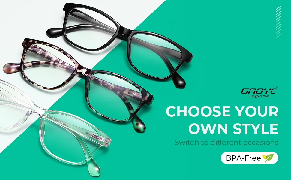 Gaoye Reading Glasses Women or Readers Men 6 Pack Stylish Computer Eyeglasses - Ease Blurry Vision A1 Glasses 1.0 x - 3pack glasses