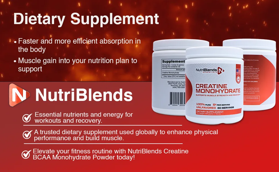 Worldwide Nutrition Bundle: NutriBlends Creatine Monohydrate Powder 100% Pure - Unflavored Vegan Keto Friendly - 300 Grams Optimum Micronized Creatine Powder and Multi-Purpose Key Chain - creatine pure, bcaa creatine, creatine monohydrate for women, creatine monohydrate 5g, creatine