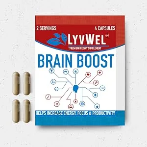 Brain Boost Capsules - Advanced Cognitive Enhancer for Razor-Sharp Focus Sustained Energy & Mental Clarity - 5-Pack (10 Servings) - Brain Boost 4 capsules