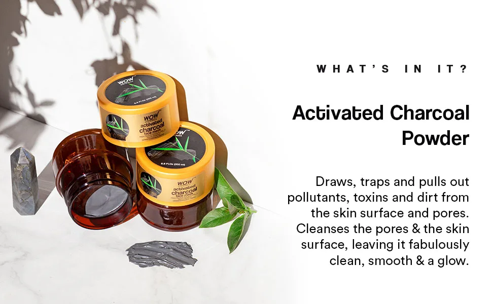 WOW Skin Science Clay Masks (Herbal) Herbal 6.8 Ounce (Pack of 1) - Activated Charcoal Face Mask