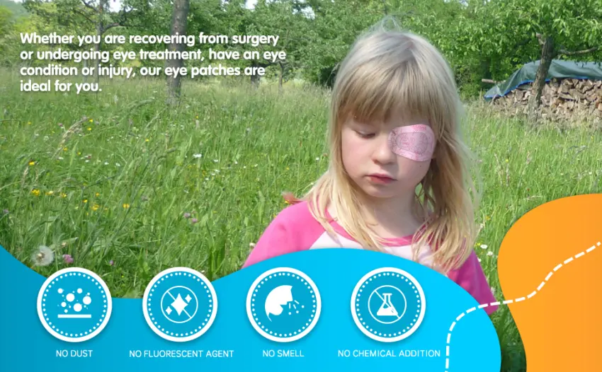 100pcs Adhesive Eye Patches for Kids Light Blocking Eye Pad Cute Design Breathable Adhesive Bandages for Toddler Teens - eye patch