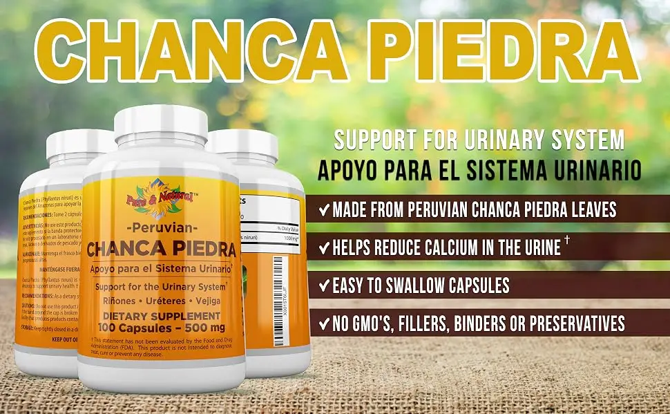 Chanca Piedra 100 Count - 500 mg Peruvian Raw Material Stone Breaker - 2 Capsules Per Serving Stones Crusher - product information 1
