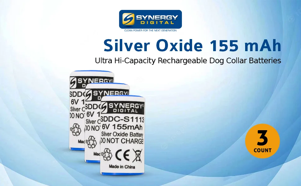 Synergy Digital Replacement Batteries Compatible with Interstate DRY6011 Replacement (Silver Oxide 6V 155mAh) Pack Includes: 3 x SDDC-S1113 Batteries - SDDC-S1113