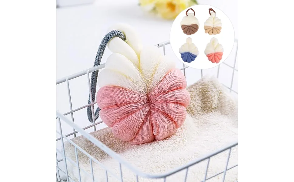 4pcs Bath Ball Bath Flower Shower net Sponge Flower Bath Ball Bathing Sponge poufs Bath loofah Bath Scrubber Body Scrubber Bubble Maker Mesh Bath Ball Mesh Pouf Bath Towel or - product information 1