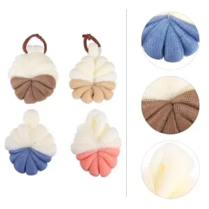 4pcs Bath Ball Bath Flower Shower net Sponge Flower Bath Ball Bathing Sponge poufs Bath loofah Bath Scrubber Body Scrubber Bubble Maker Mesh Bath Ball Mesh Pouf Bath Towel or - product information 3