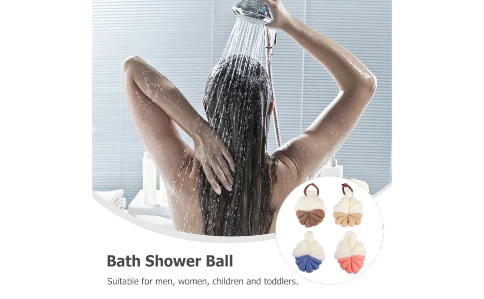 4pcs Bath Ball Bath Flower Shower net Sponge Flower Bath Ball Bathing Sponge poufs Bath loofah Bath Scrubber Body Scrubber Bubble Maker Mesh Bath Ball Mesh Pouf Bath Towel or - product information 5