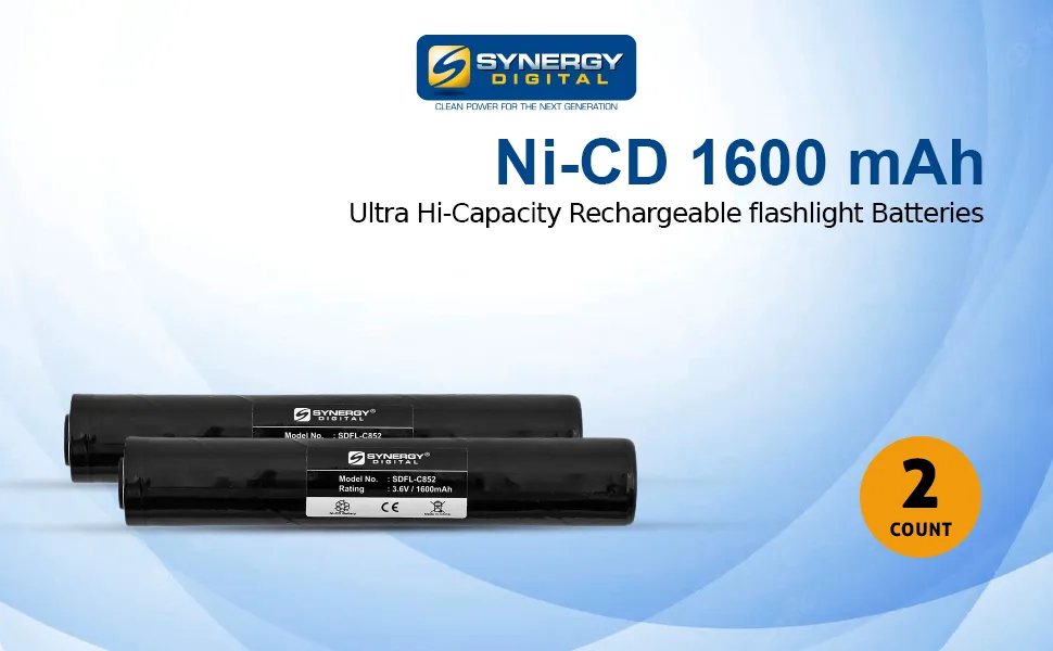 Synergy Digital Battery Combo-Pack Compatible with Streamlight Stinger Flashlight Battery Includes: 2 x SDFL-C852 Batteries - product information 2