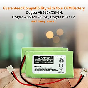 Synergy Digital Replacement Batteries Compatible with Dogtra 2300NCP Replacement (Li-Ion 7.4V 600 mAh) Combo-Pack Includes: 2 x DC-33 Batteries - product information 6
