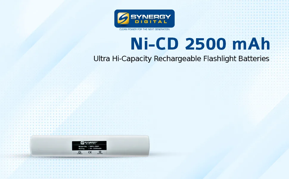 Synergy Digital Flashlight Battery Compatible with Power Systems ESR8EE5920 N38AF001A Flashlight Battery (Ni-CD 6V 2500 mAh) 1-Pack - product information 2