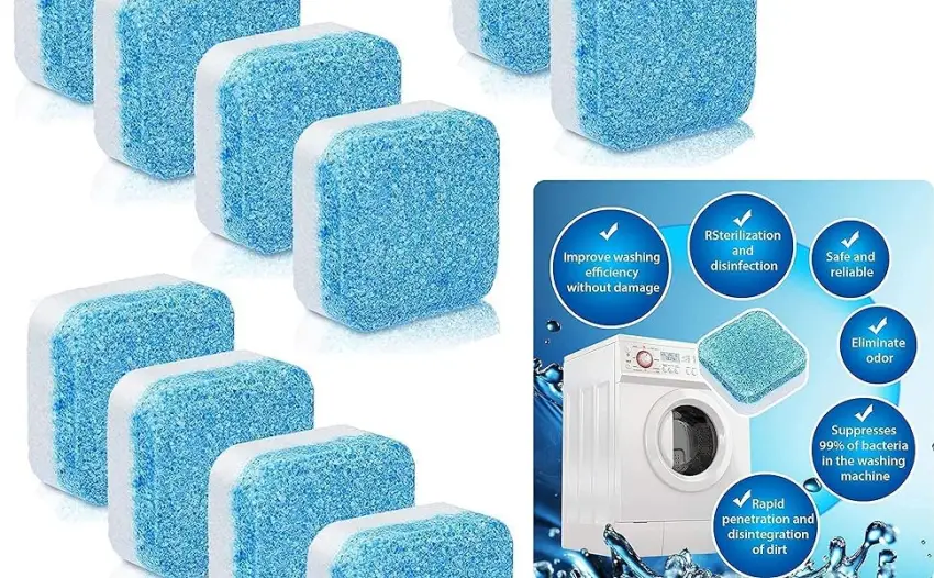 COSNIGHT 10 Pcs Washing Machine Cleaner Tablets Cleaner Descaler Bulk Household Washing Machine Cleaners Deep Cleaning Tablets Safe Deodorizer for Laundry Tub HE Front Loader - Tablet