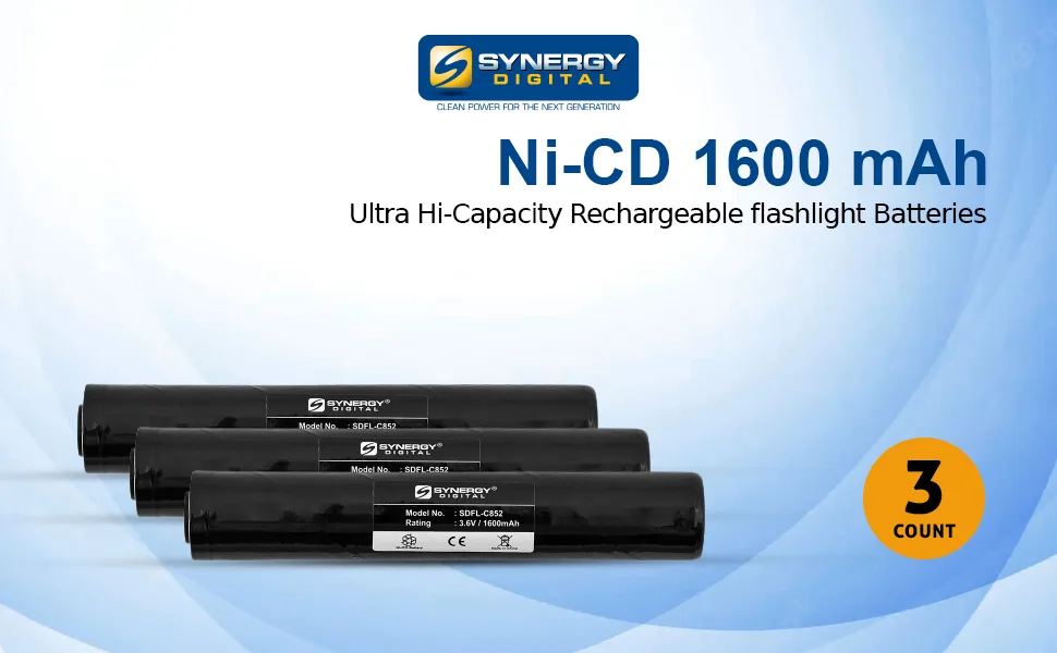 Synergy Digital Battery Combo-Pack Compatible with Streamlight 75175 Flashlight Battery Includes: 3 x SDFL-C852 Batteries - product information 2