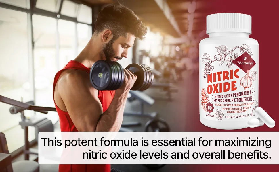 Nitric Oxide Supplement for Men Nitric Oxide Precursor & Phytonutrient Complex for Heart Immune- 90 Capsules (2 Pack) 90 Count (Pack of 2) - nitric oxide supplement