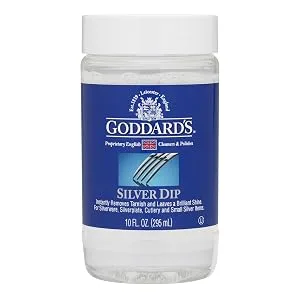 Goddard's Cotton Silver Polishing Cloth for Cleaning Silver Jewelry Gold Dinnerware Silverware Antiques Helps Shine Protect & Clean Case Pack of 6 - Sliver dip