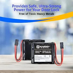 Synergy Digital Door Lock Batteries Compatible with Stanley Security Systems VPDBB Door Lock (Alkaline 6V 2200 mAh) Combo-Pack Includes: 5 x SDDC-A1119 Batteries - product information 6