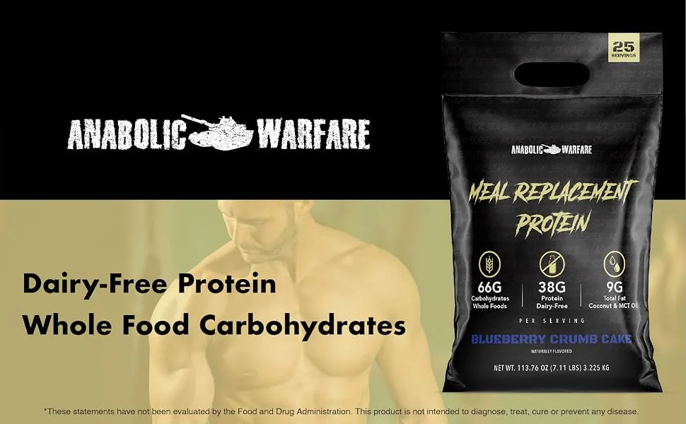 Meal Replacement Protein Whole Food Meal Replacement Protein Shake Chocolate 25 Servings Chocolate 119.93 Ounce (Pack of 1) - Anabolic Warfare Meal Replacement Protein. Dairy Free. Whole Food Carbohydrates