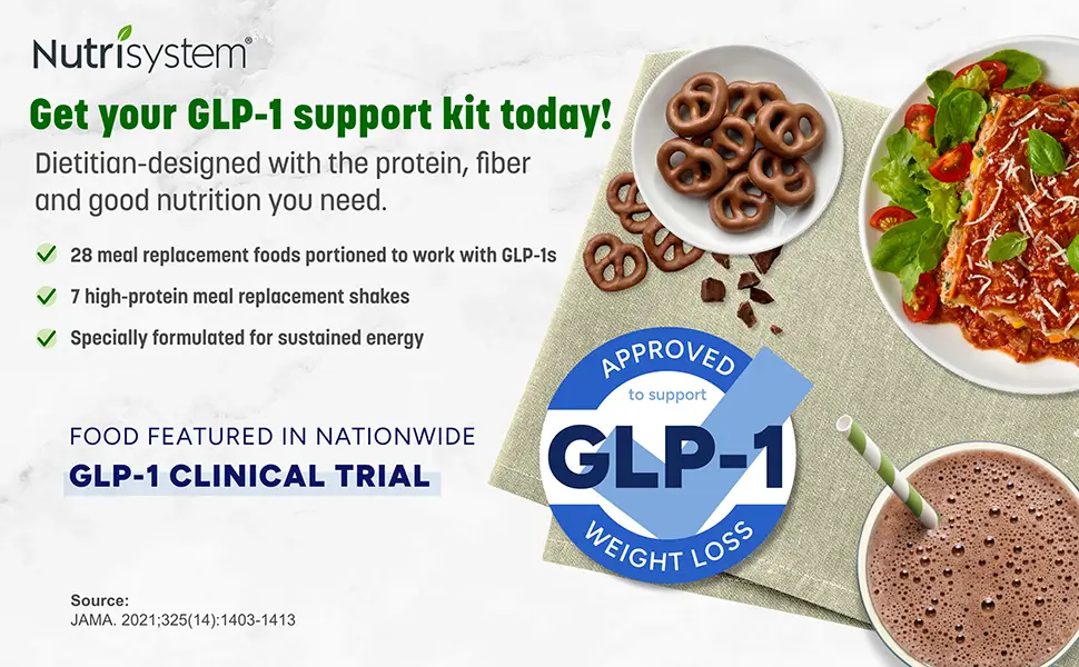Nutrisystem GLP-1 Support Kit with 7 Full Days of Meal Replacements: Food Snacks & High-Protein Shakes - hero