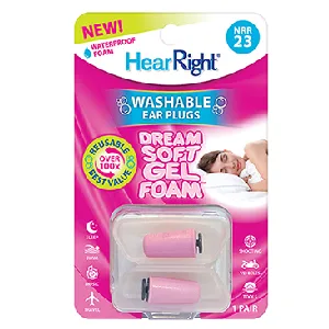 HearRight Dream Soft Ear Plugs Reusable Ear Plugs for Sleeping Foam Ear Plugs for Women (3-Pack) - ear protection