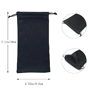 yuntop 4Pcs Microfiber Sunglasses Glasses Storage Pouch Cleaning Cloth Premium Quality With Drawstring Closure(7 X 3.75 Inch) - Sunglasses Glasses Storage Pouch