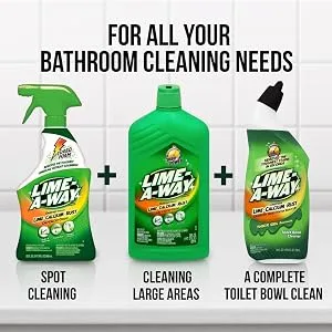 Lime-A-Way Bathroom Cleaner, Removes Lime Calcium Rust 22 oz ( Packaging may vary) ( Pack of 2) - lime away lime calcium rust bathroom cleaner household cleaner hard water remover limescale remover