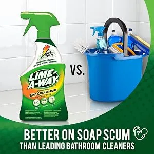 Lime-A-Way Bathroom Cleaner, Removes Lime Calcium Rust 22 oz ( Packaging may vary) ( Pack of 2) - limescale remover turbo foam soap scum rust stain spot cleaning lime away limeaway calcium rust