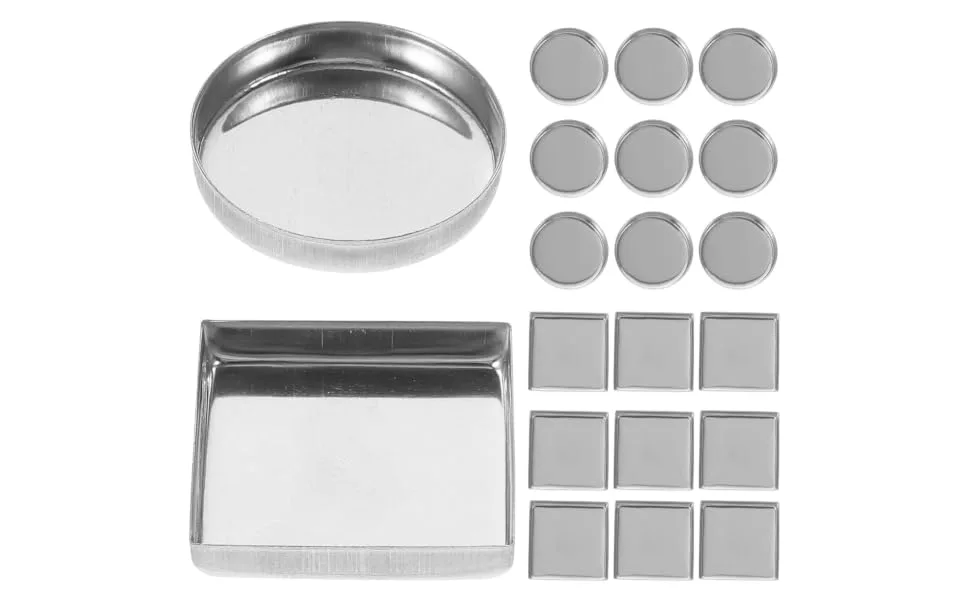 30pcs Aluminum Plate Empty Square Metal Pan Square Empty Metal Pan Empty Eyeshadow Tins Eyeshadow Pan Mini Paint Palette Empty Pan for Cosmetic Palette Lipstick Stainless Steel - product information 5