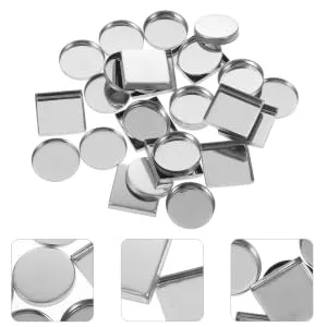 30pcs Aluminum Plate Empty Square Metal Pan Square Empty Metal Pan Empty Eyeshadow Tins Eyeshadow Pan Mini Paint Palette Empty Pan for Cosmetic Palette Lipstick Stainless Steel - product information 6