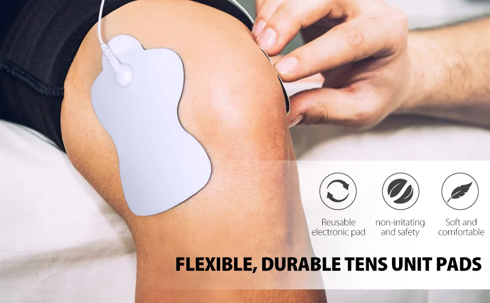 LotFancy Tens Unit Pads Compatible with Omron TENS Units 10PCS Electrode Pads (3.75 x 2.5 ) Medium Size 3.75x2.5 Inch (Pack of 10) - omron tens unit relacement pads