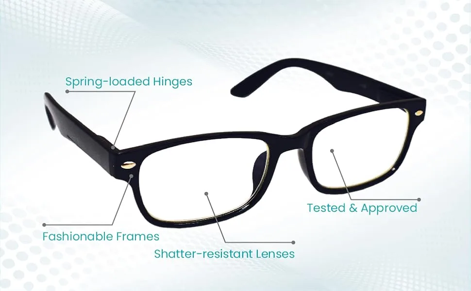 Boost Eyewear Blue Light Blocking Reading Glasses 4 Pack Assorted Colors Assorted 1.75 x - reading glasses features