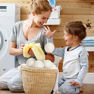 Wool Dryer Balls Natural Fabric Softener Reusable Reduces Static and Wrinkles Saves Drying Time Alternative to Dryer Sheets Extra-Large (Pack of 6) - fabric softener