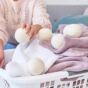 Wool Dryer Balls Natural Fabric Softener Reusable Reduces Static and Wrinkles Saves Drying Time Alternative to Dryer Sheets Extra-Large (Pack of 6) - reduce static