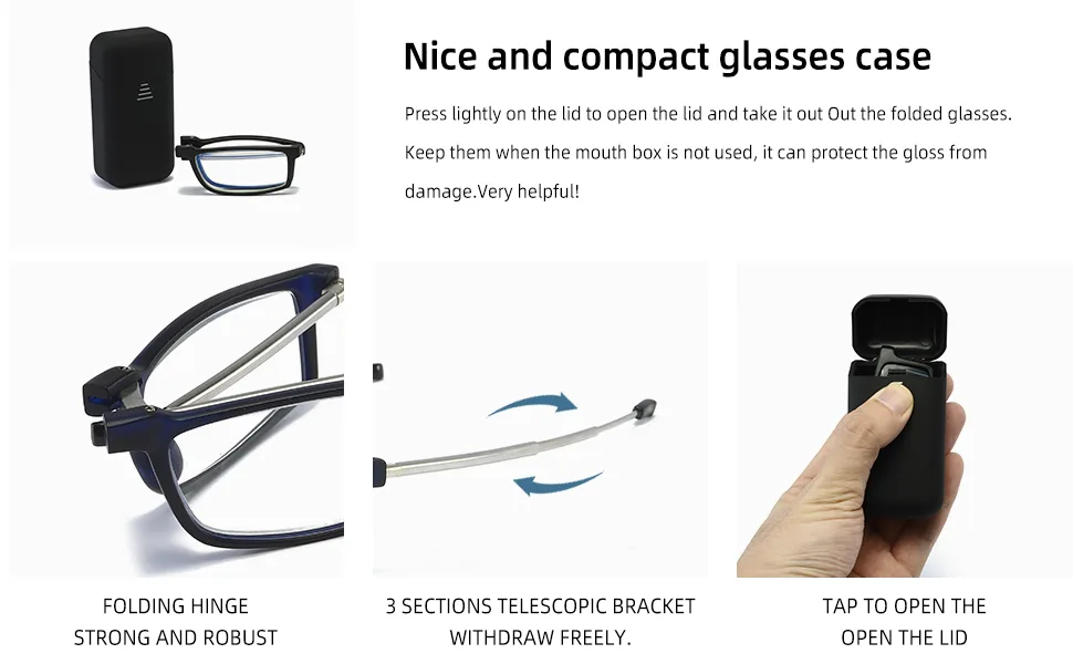 Folding Reading Glasses Compact Portable Readers Blue Light Blocking For Men Women Computer Glasses 2 Pack in Case (Black&Red 2.5) Black+red 2.5 x - folding reading glasses