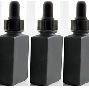 1 oz Black Square Glass Bottle UV Resistant with Temper Evident Eye Dropper (6 Pack) UV Safe Bottles for Essential Oils and Aromatherapy 1 oz SQ - 1 oz Black Square Glass Bottles