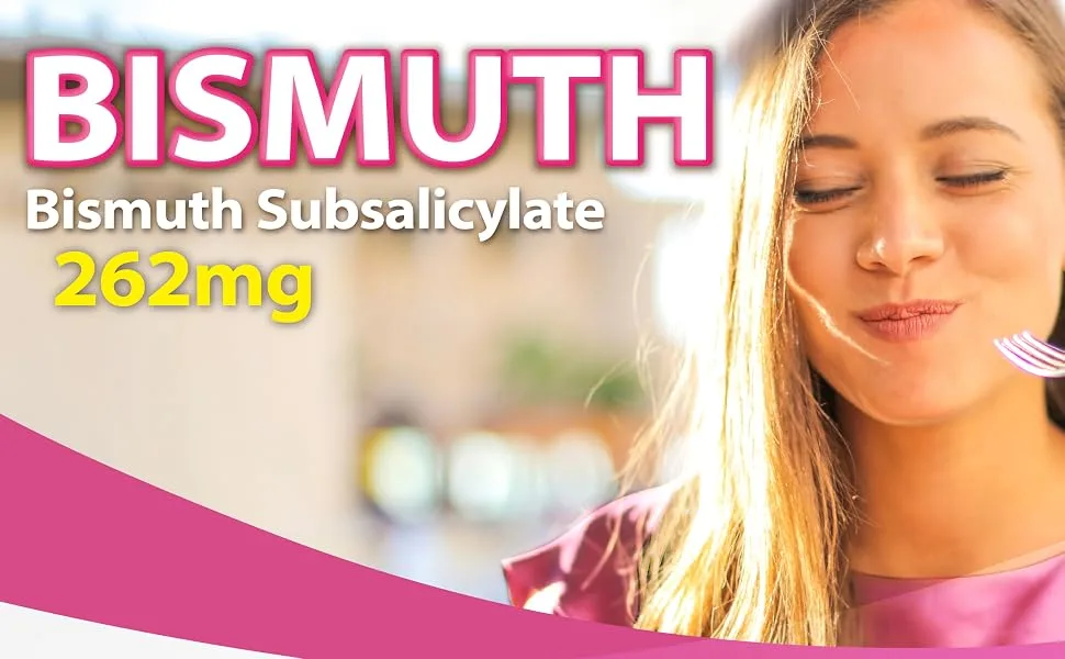 HealthA2Z Bismuth | Bismuth Subsalicylate 262mg | Multi-Symptom Relief | (100 Count (Pack of 1)) - HealthA2Z Bismuth