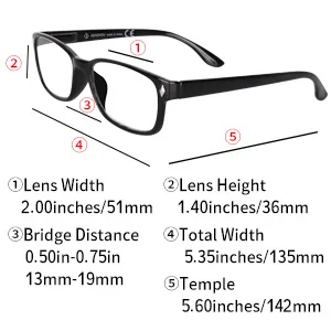 K KENZHOU Reading Glasses 5-Pack Spring Hinge Readers for Women Men Anti Glare Filter Lightweight Eyeglasses+2.5 - product information 6