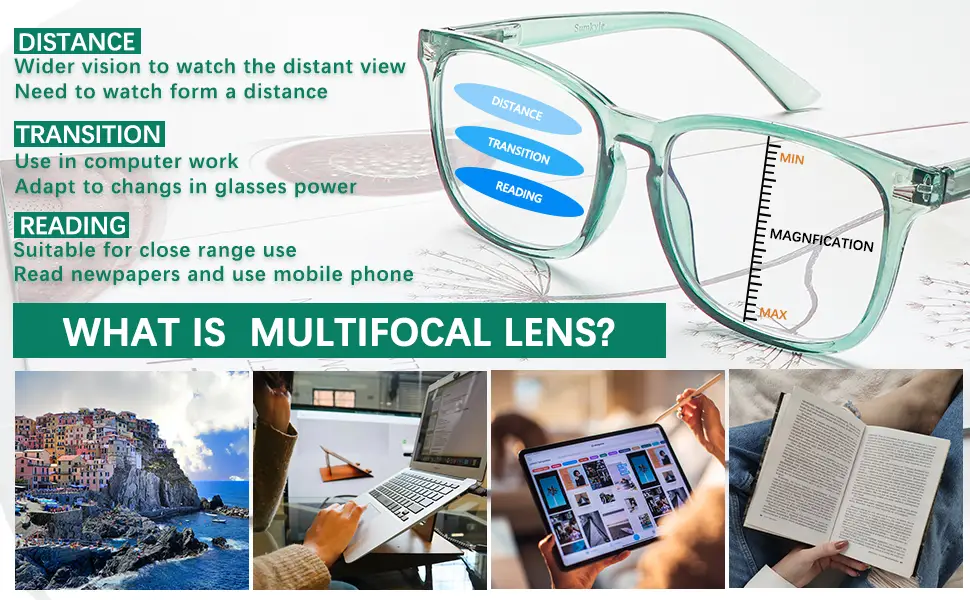 3 Pack Progressive Multifocal Reading Glasses for Women Men Blue Light Blocking Computer Glasses Spring Hinge Readers(3 Mix C3 1.50) 3 Mix C3 1.5 x - Progressive Multifocal Reading Glasses