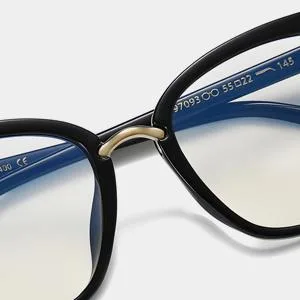 ZUVGEES 2 Pack Womens Cute Oversized Cat Eye Blue Light Blocking Reading Glasses Computer Readers Black+transparent 1.25 x - A2-1