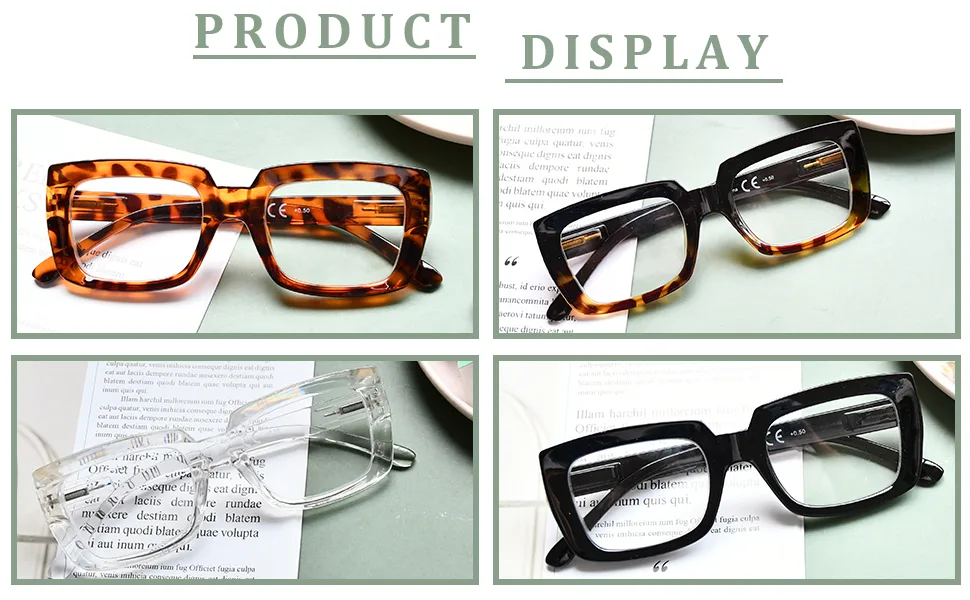 READING GLASSES 4 pack Ladies Stylish Oversized Square Trend Setters Readers for Women (Black) 4 Black 2.75 x - large reading glasses for women