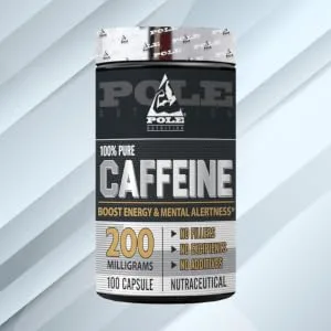 Caffeine Capsules for Energy | Focus and Endurance 200mg Each | 100 Count Bottle 100 Servings - Pole Nutrition Caffeine