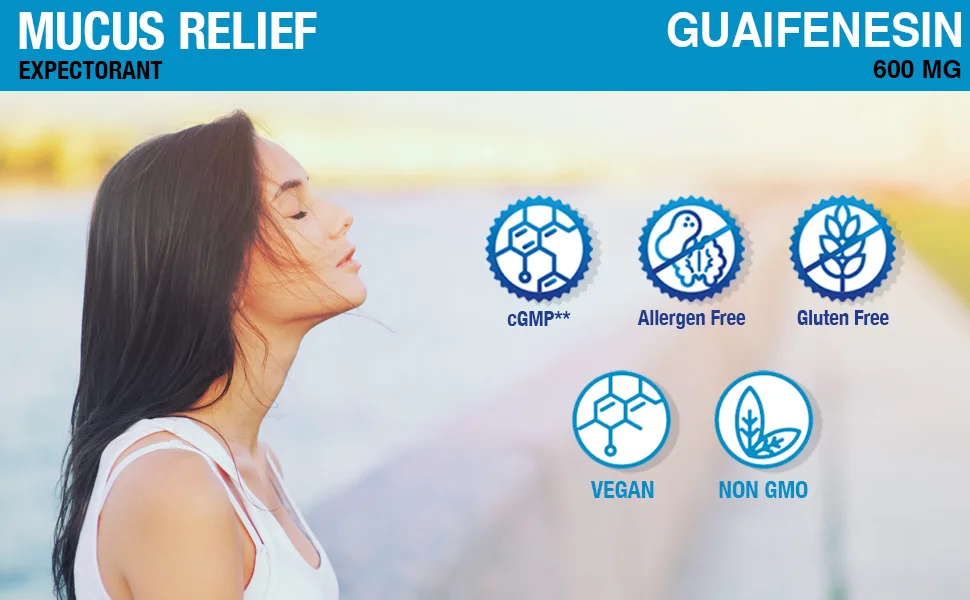 Puregen Labs Mucus Relief 12 Hour Extended Release Guaifenesin 600mg High Potency | Value Size 200 Count | Chest Congestion Expectorant 600 mg Tablets - Guaifenesin 600mg