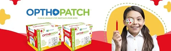 OPTHOPATCH Color Your OWN Patch | Extra Sensitive Adhesive Eye Patches for Kids 100 Pack + 3 Reward Chart Posters - opthopatch eye patches for kids, medical adhesive eye patches