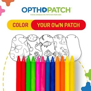 OPTHOPATCH Color Your OWN Patch | Extra Sensitive Adhesive Eye Patches for Kids 70 Pack + 2 Reward Chart Posters - opthopatch eye patches for kids, medical adhesive eye patches