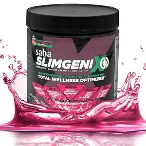 Saba SlimGenix IQ | 4-in-1 Optimizing Drink Mix | Berry Lemonade Flavor | Hydration + Immune Support + Circulation + Beauty | 30 Servings | - Saba SlimGenix IQ: High Performance Electrolyte Drink Mix