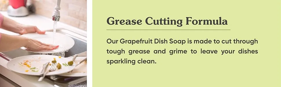 Sky Organics Grapefruit Dish Soap (16 fl oz x 2 Pack) Bio-Based Liquid Grease Cutting Soap Cruelty-Free Biodegradable Formula - no grease on plates and glasses for clean dishes easy scrubs dirt stains