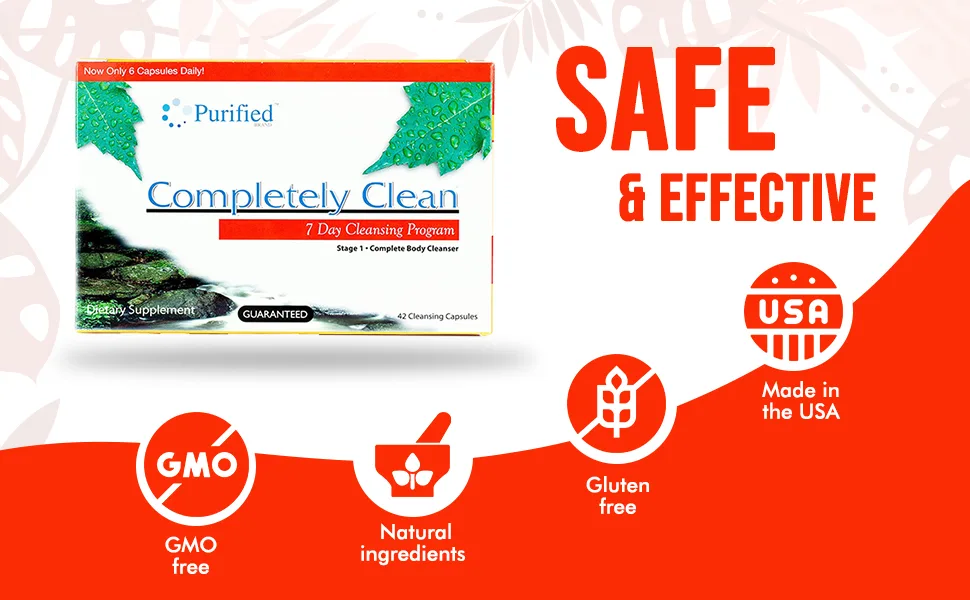 Omni Completely Clean 7 Day Detox - Complete Body Cleansing Support Pills - Deep System Cleanser Formula - Flush Out Toxins & Waste - 42 Capsules (Pack of 2) - Safe & effective