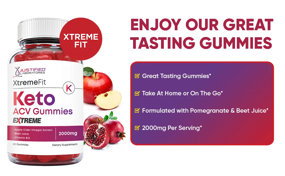 (3 Pack) Xtreme Fit Keto ACV Gummies Extreme Formula 2000MG Vegan Non GMO with Pomegranate Juice Beet Root B12 180 Gummys - Xtreme Fit Keto ACV Extreme Gummies