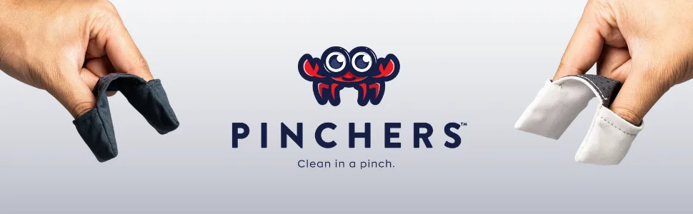 PINCHERS Microfiber Cleaning Cloth - Finger Grip Eyewear Cleaning Wipe - Remove Smudges & Stains from Glasses Sunglasses Phone Screens & More (3 Pack Gray) 3 Pack Gray - pinchers