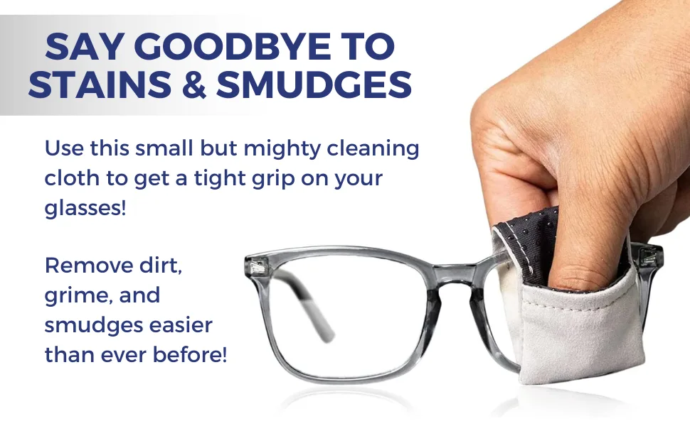 PINCHERS Microfiber Cleaning Cloth - Finger Grip Eyewear Cleaning Wipe - Remove Smudges & Stains from Glasses Sunglasses Phone Screens & More (3 Pack Gray) 3 Pack Gray - pinchers