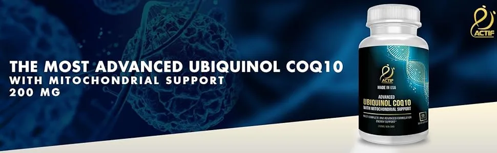 ACTIF Super Ubiquinol CoQ10 with Enhanced Mitochondrial Support Non-GMO Made in USA 200mg 120 Count - product information 1