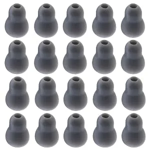 eMagTech 20Pcs Soft Earplug Replacement Silicone Ear Plugs Comfortable Noise Cancelling Ear Plugs Accessories for Stethoscope Grey - B0C6LZD8HZ