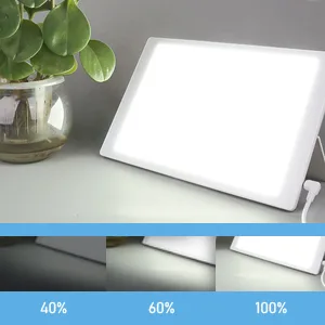 Light Therapy Lamp, 10000 Lux UV-Free Bright White, Adjustable Brightness, Timer Setting, Foldable Bracket, for Home/Office Use - light therapy lamp